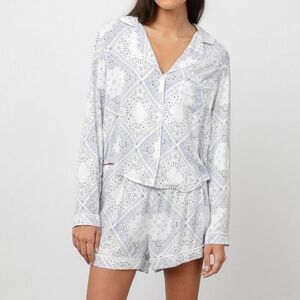 Rails Kellen Ivory Blue Bandana Patterned Pajama Set